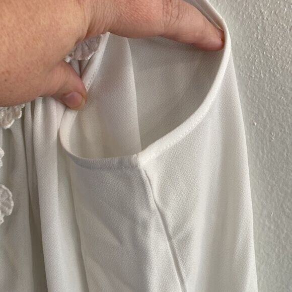 Kut from the Kloth Medium Tank Top Cami Eyelet Lace White Y2K Boho Cottage - Picture 5 of 8